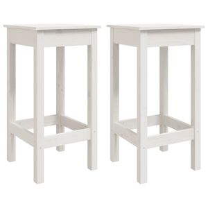vidaXL Barstoelen 2 st 40x40x78 cm massief grenenhout wit