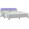 vidaXL LED Box Spring Bed met matras Lichtgrijs 200 x 200 cm Fluweel