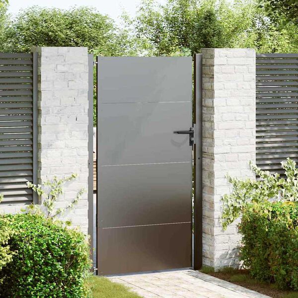 vidaXL Tuinpoort Zwart 105 x 200 cm Poedergecoat staal