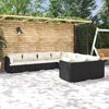 vidaXL 8-delige Loungeset met kussens poly rattan zwart