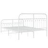 vidaXL Bedframe met hoofd- en voeteneinde metaal wit 137x190 cm