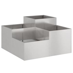 vidaXL Plantenbak Zilver 80 x 80 x 48 cm Roestvrij staal
