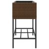 vidaXL Plantenbak met schap poly rattan bruin