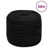 vidaXL Werktouw 8 mm 50 m polyester zwart