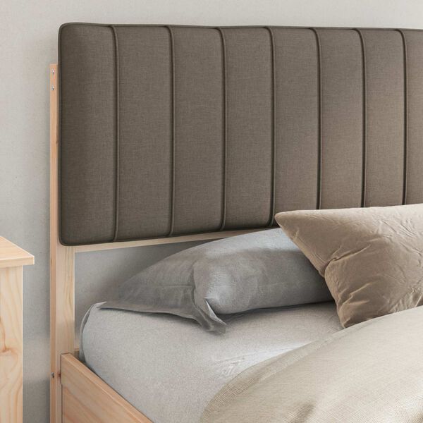 vidaXL Bedframe met Gevoerd Hoofdgedeelte Taupe 180 x 200 cm