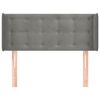 vidaXL Hoofdbord met randen 103x16x78/88 cm fluweel lichtgrijs