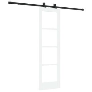 vidaXL Schuifdeur ORKDAL Wit 61 x 198,5 cm Massief grenenhout en glas