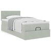 vidaXL Ottoman bed met matras 100x200 cm fluweel lichtgrijs