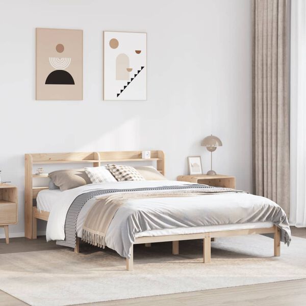 vidaXL Bedframe zonder matras massief grenenhout 135x190 cm