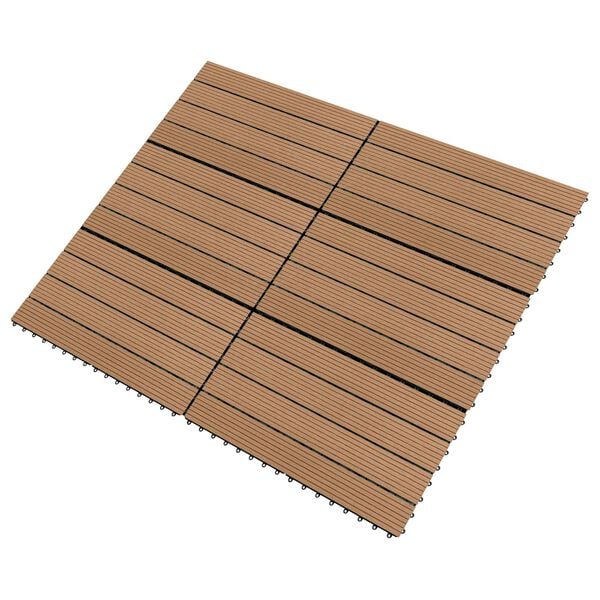 vidaXL Terras Tegel 6 pcs Bruin 60 x 30 cm WPC