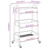 vidaXL Opbergtrolley 3-laags 42x41,5x77 cm staal wit