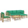 vidaXL 6-delige Loungeset met kussens bamboe groen