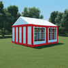 vidaXL Paviljoendoek 4x4 m rood en wit