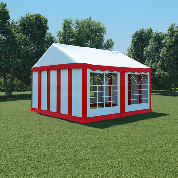 vidaXL Paviljoendoek 4x4 m rood en wit