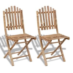 vidaXL Opklapbare stoelen van bamboe (2 stuks)
