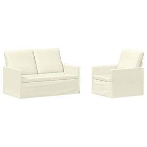 vidaXL Bankstel 2 pcs Cr&egrave;mekleurig Katoen Stof