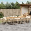 vidaXL 17-delige Tuinset met kussens poly rattan beige