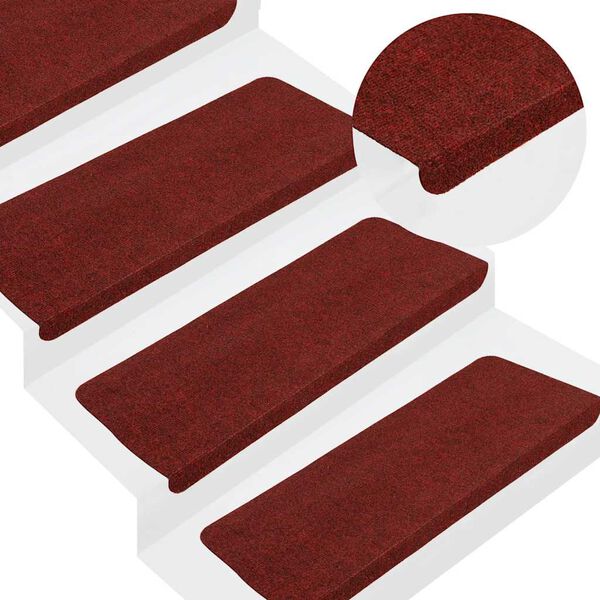 vidaXL Trapmatten zelfklevend 15 st 65x24,5x3,5 cm rood