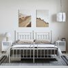 vidaXL Bedframe met hoofd- en voeteneinde metaal wit 183x213 cm