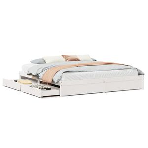 vidaXL Bedframe zonder matras massief grenenhout wit 200x200 cm