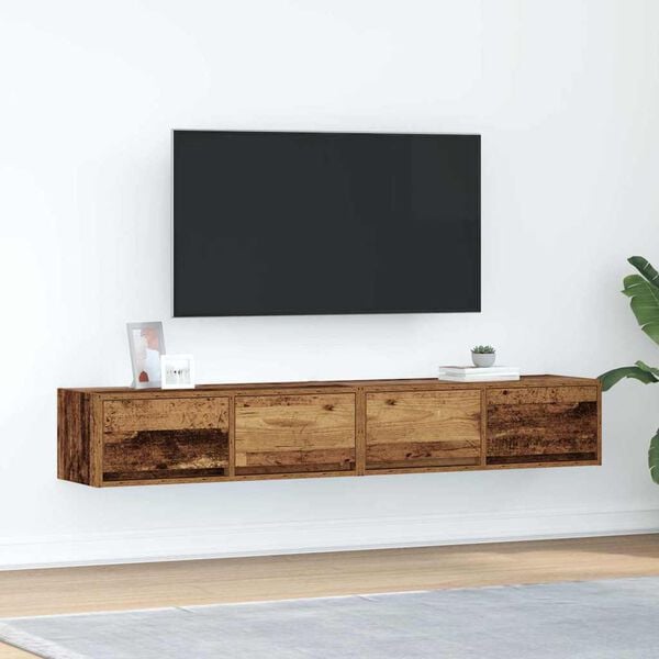 vidaXL Tv-meubels 2 st 80x31x25,5 cm bewerkt hout oud houtkleurig