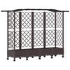 vidaXL Verhoogd Bed met Trellis en Dak Bruin 203,5 x 40 x 129 cm PP