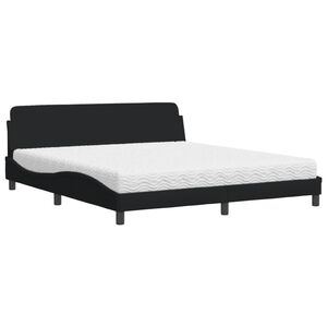 vidaXL Bed met matras "Dover" stof zwart 180x200 cm