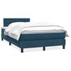 vidaXL Boxspring met matras fluweel donkerblauw 100x220 cm