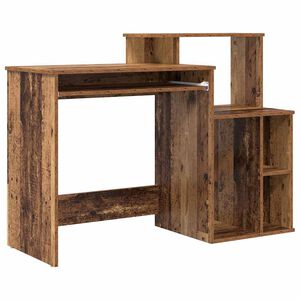 vidaXL Bureau met lade Oud Hout 120,5 x 44 x 88,5 cm Bewerkt hout