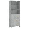 vidaXL Hoge kast 69,5x34x180 cm bewerkt hout betongrijs