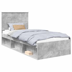 vidaXL Bedframe Effen Concerte Grijs 100 x 200 cm Massief grenenhout