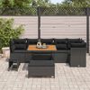 vidaXL Tuin Sofa Set 9 pcs Zwart Poly riet en gepoedercoat staal