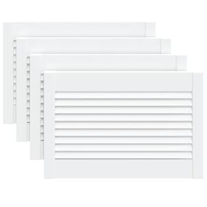 vidaXL Kastdeuren met lamellen 4 st 39,5x59,4 cm grenenhout wit