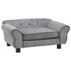 vidaXL Hondenbank 72x45x30 cm pluche grijs