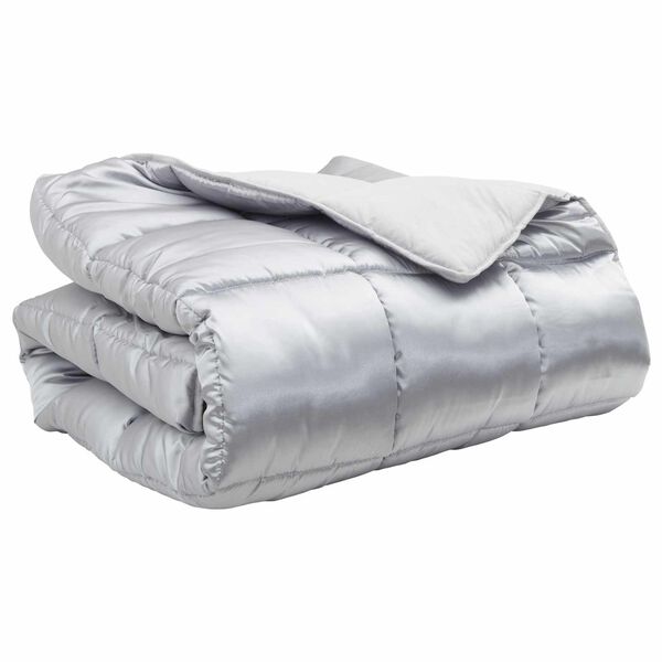 vidaXL Winter Dekbed Zilver 220 x 155 cm Satijn en Microfiber