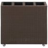 vidaXL Plantenbak verhoogd met 4 potten 80x22x79 cm poly rattan bruin