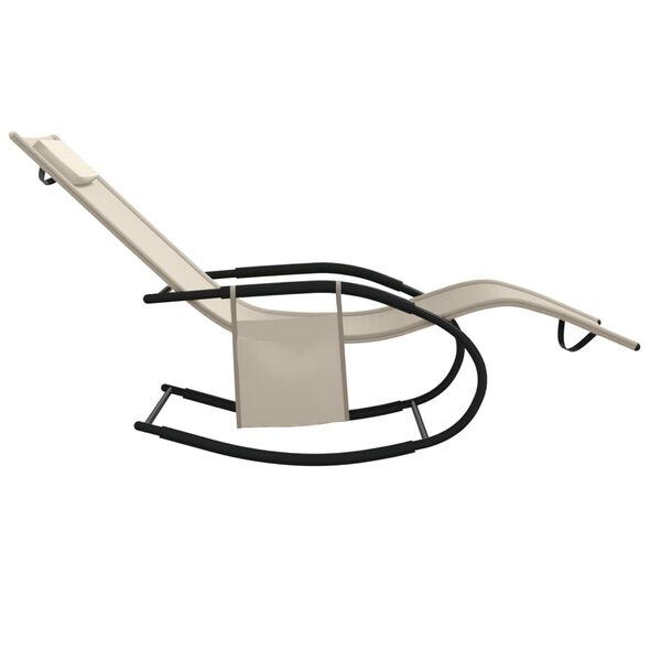 vidaXL Ligbed schommelend staal en textileen cr&egrave;mekleurig