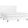 vidaXL Boxspring met matras kunstleer wit 160x200 cm