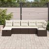 vidaXL Tuin Sofa Set met kussen met opslag 7 pcs Bruin Poly riet