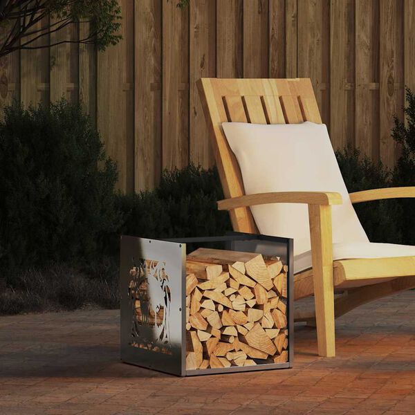 vidaXL Brandhoutrek 40x40x40 cm roestvrij staal