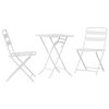 vidaXL Tuin Bistro Set 3 pcs Wit Staal