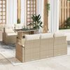 vidaXL Tuin Sofa Set met kussen met kussen 6 pcs Beige Poly Rattan