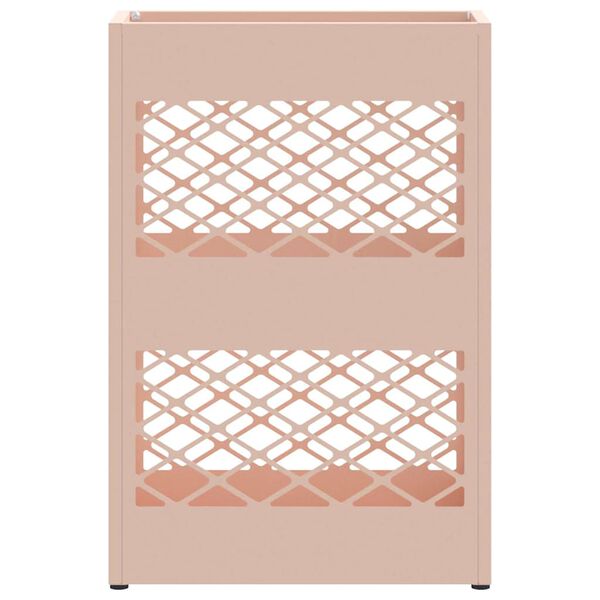 vidaXL Paraplu Standaard met opslag Roze 28 x 12 x 41 cm Staal