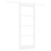 vidaXL Schuifdeur ORKDAL Wit 83 x 202 cm Massief grenenhout en glas
