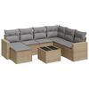vidaXL 8-delige Loungeset met kussens poly rattan beige