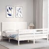 vidaXL Bedframe met hoofdbord massief hout wit 160x200 cm