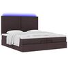 vidaXL Ottoman bed met matrassen en LED's 200x200cm stof donkerbruin