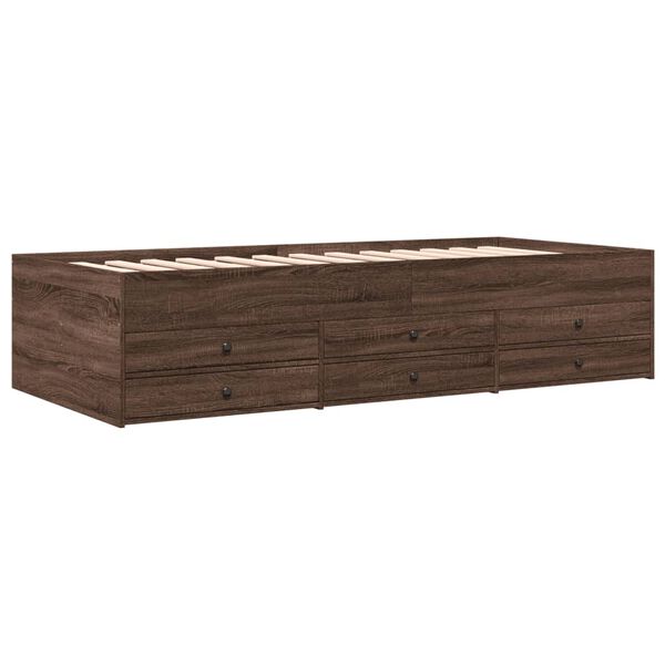 vidaXL Slaapbank met lades zonder matras 90x190 cm bruin eikenkleurig