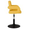 vidaXL Eetkamerstoel draaibaar stof mosterdgeel