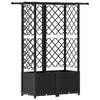 vidaXL Verhoogd Bed met Trellis en Dak Zwart 124,5 x 40 x 138 cm PP